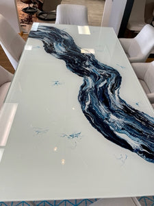Glassisimo one of a kind hand painted dining table - CLEARANCE ITEM
