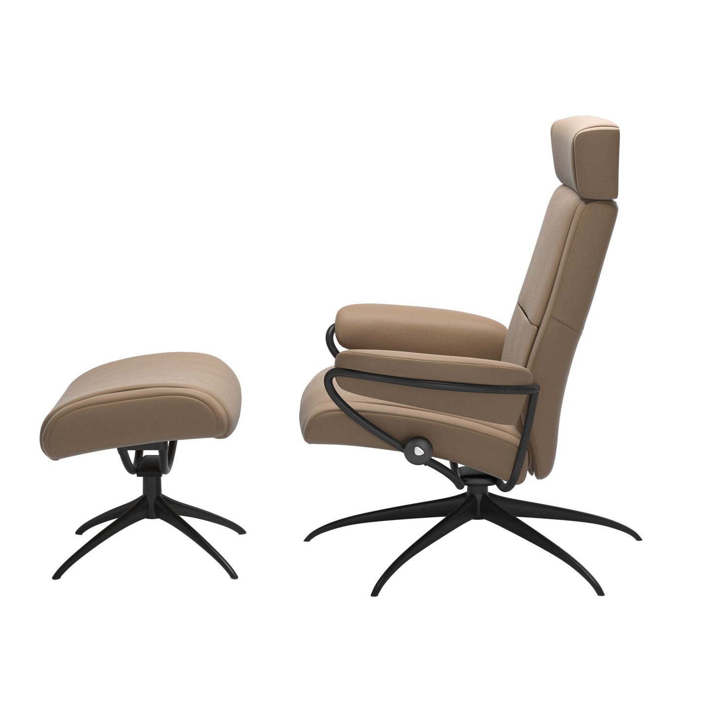Stressless® Paris chair with adjustable headrest, with footstool
