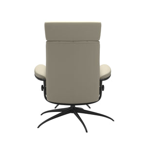 Stressless® London chair with adjustable headrest, with footstool
