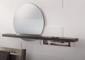 Halo wall mirror with shelf